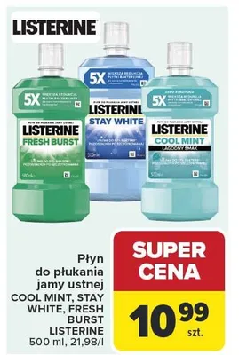 Płyn do płukania jamy ustnej Listerine Cool Mint promocja w Carrefour