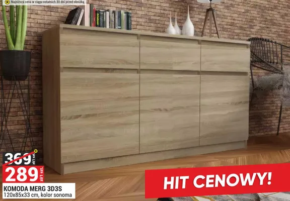 Komoda MERG 3D3S promocja w Merkury Market