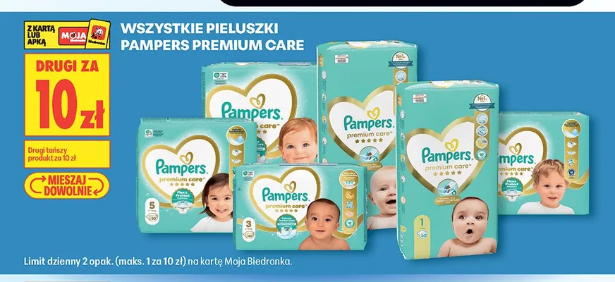 Pieluszki Pampers Premium Care promocja w Biedronka