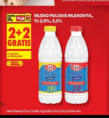 Mleko Polskie 3,2% Mlekovita promocja w Biedronka