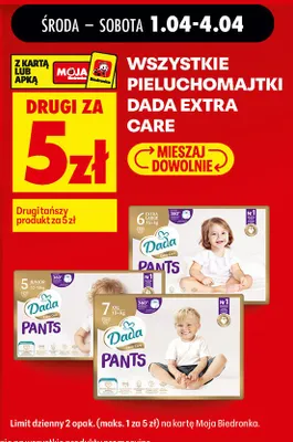 Pieluchomajtki Pants Extra Care Junior rozmiar 5 promocja w Biedronka