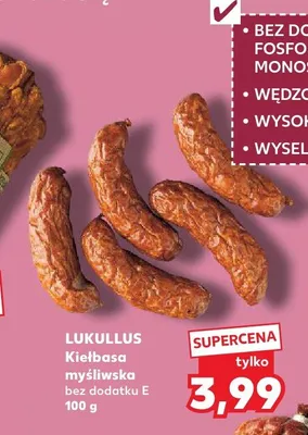 Kiełbasa myśliwska bez dodatku E Lukullus promocja w Kaufland