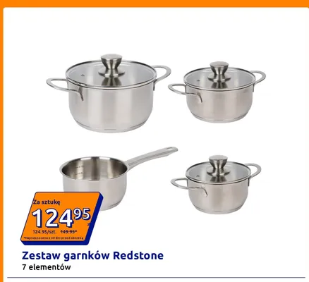 Zestaw garnków Redstone 7 elementów promocja w Action