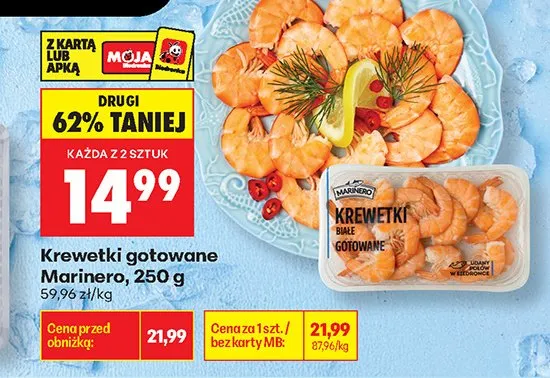 Krewetki gotowane Marinero promocja w Biedronka