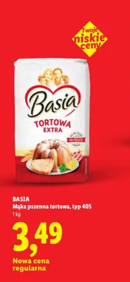 Mąka pszenna tortowa Basia typ 405 promocja w Lidl