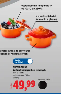 Zestaw 2 minigarnków żeliwnych Silvercrest promocja w Lidl