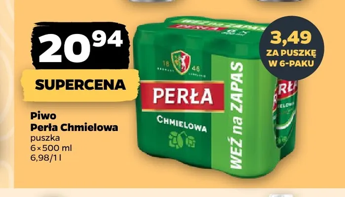 Piwo Perła Chmielowa 6-pak promocja w Netto