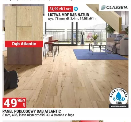 Listwa MDF Classen Dąb Natur promocja w Merkury Market