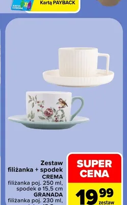 Zestaw filiżanka + spodek Crema promocja w Carrefour Market