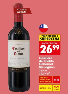 Wino czerwone Cabernet Sauvignon Reserva promocja w Biedronka
