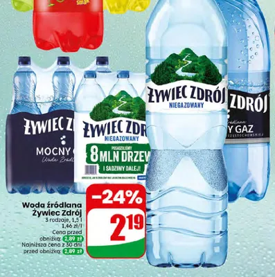 Woda źródlana niegazowana Żywiec Zdrój promocja w Dino