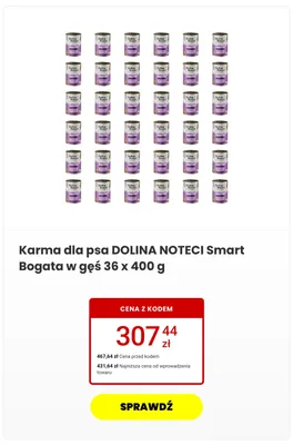 Karma dla psa Dolina Noteci Smart Bogata w gęś 36-pak 400 g promocja w Media Expert