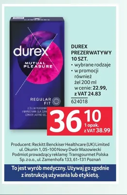 Żel intymny Durex promocja w Selgros