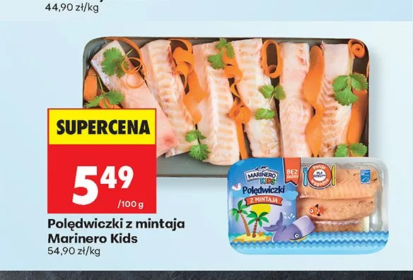 Polędwiczki z mintaja Marinero Kids promocja w Biedronka