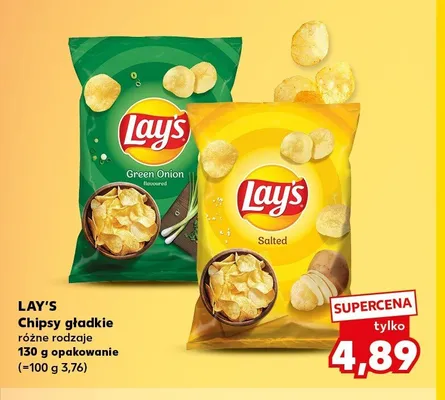 Chipsy gładkie Lay's Green Onion promocja w Kaufland