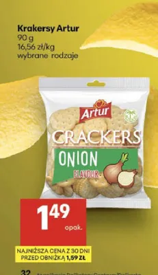 Krakersy Artur o smaku cebulowym promocja w Delikatesy Centrum