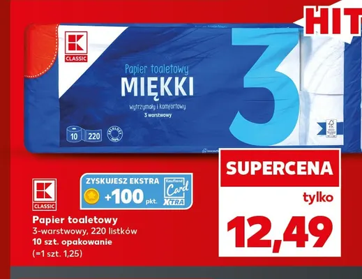 Papier toaletowy 3-warstwowy K-Classic promocja w Kaufland