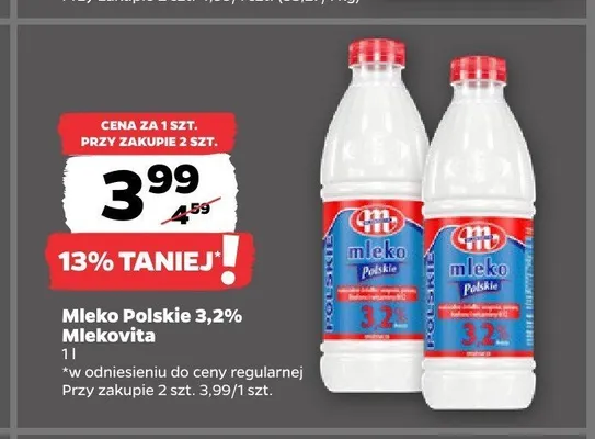 Mleko Polskie 3,2% Mlekovita promocja w Netto