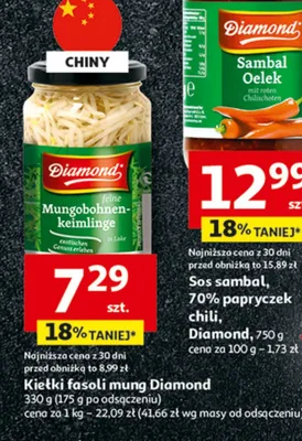 Sos sambal 70% papryczek chili Diamond 750g promocja w Auchan