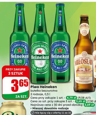 Piwo Heineken bezalkoholowe promocja w Dino