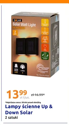 Lampy ścienne Up & Down Solar 2-pak promocja w Action