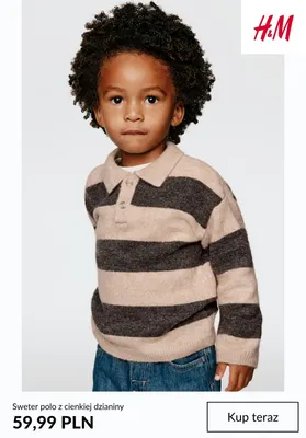 Sweter polo z cienkiej dzianiny H & M promocja w H&M