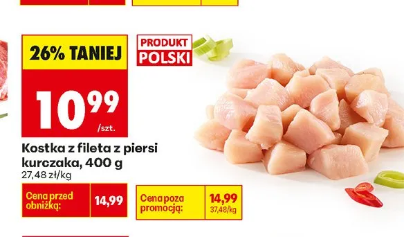 Kostka z fileta z piersi kurczaka promocja w Biedronka