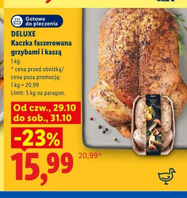Kaczka faszerowana grzybami i kaszą Deluxe promocja w Lidl
