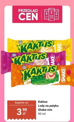 Lody na patyku Kaktus Shake mix promocja w Dino