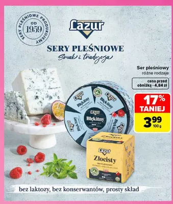 Ser pleśniowy Złocisty Lazur promocja w Carrefour