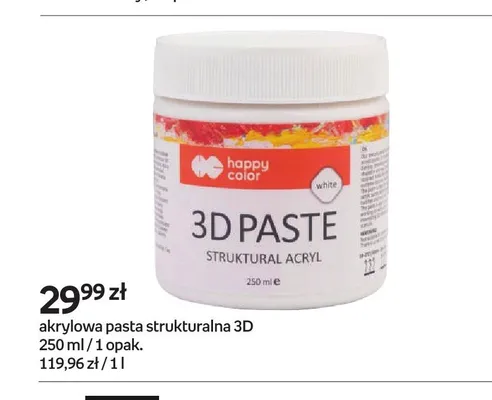 Akrylowa pasta strukturalna 3D Happy Color promocja w Empik
