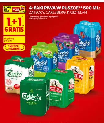 Piwo bezalkoholowe Žatecký 4-pak 500 ml promocja w Biedronka