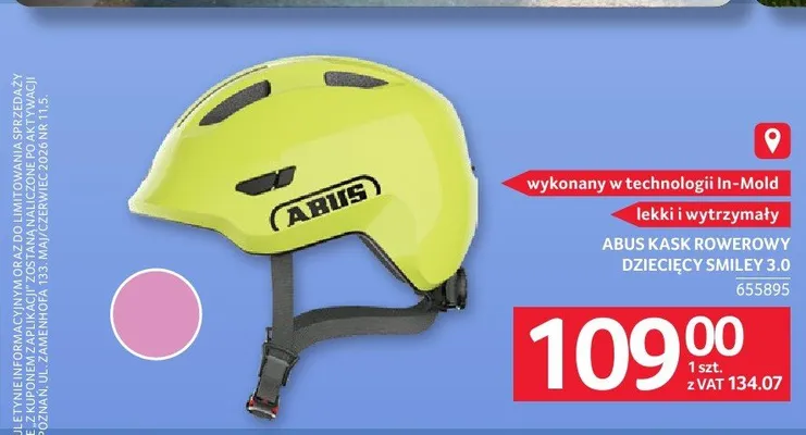 Kask rowerowy dziecięcy ABUS Smiley 3.0 promocja w Selgros