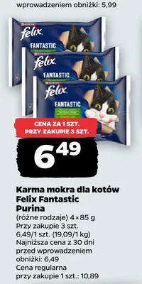 Karma mokra dla kotów Felix Fantastic Purina 4-pak promocja w Netto