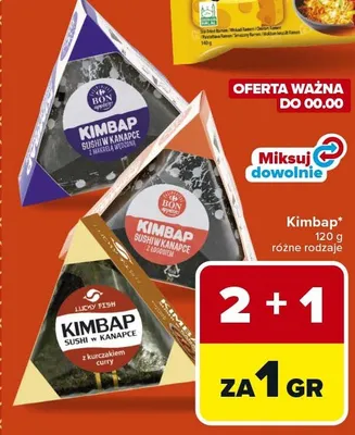 Kimbap sushi w kanapce z łososiem Bon Appetit promocja w Carrefour