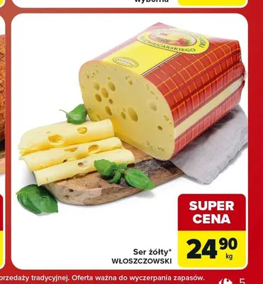 Ser żółty Włoszczowski promocja w Carrefour Market
