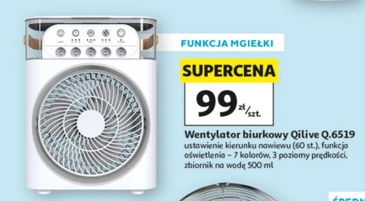 Wentylator biurkowy Qilive Q.6519 promocja w Auchan