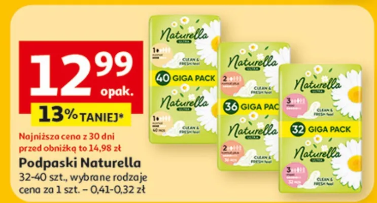 Podpaski Naturella promocja w Auchan