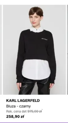 Bluza Karl Lagerfeld czarna promocja w Lounge by Zalando