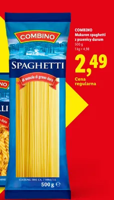 Makaron spaghetti z pszenicy durum Combino promocja w Lidl