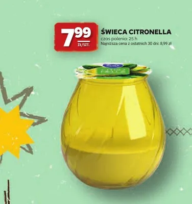 Świeca citronella czas palenia 25h promocja w Stokrotka