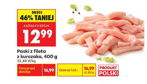Paski z fileta z kurczaka promocja w Biedronka