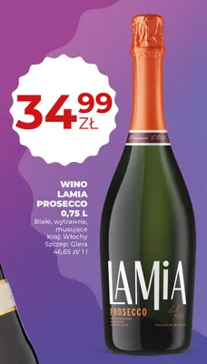 Wino musujące Lamia Prosecco promocja w Duży Ben