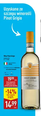 Wino białe wytrawne Pinot Grigio Mario Collina promocja w Aldi