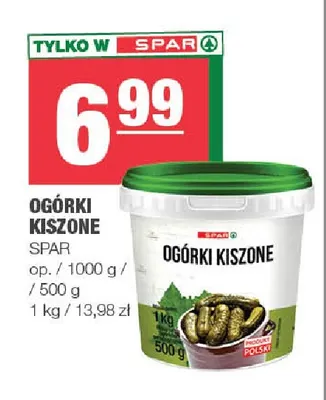 Ogórki kiszone SPAR promocja w SPAR