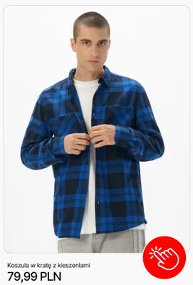 Koszula w kratę z kieszeniami Cropp promocja w Cropp