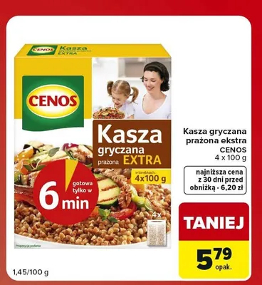 Kasza gryczana prażona ekstra Cenos 4-pak promocja w Carrefour Market