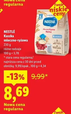 Kaszka mleczno-ryżowa różne rodzaje promocja w Lidl