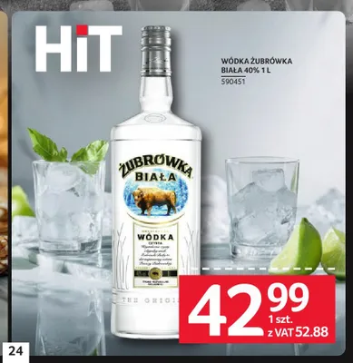 Wódka Żubrówka Biała 40% promocja w Selgros
