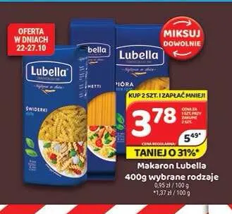 Makaron Lubella świderki promocja w Delfin